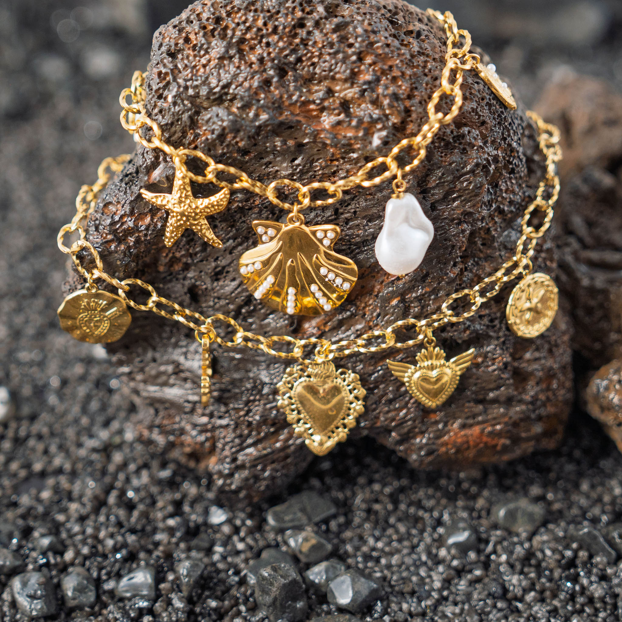 Collana conchiglie e cuori