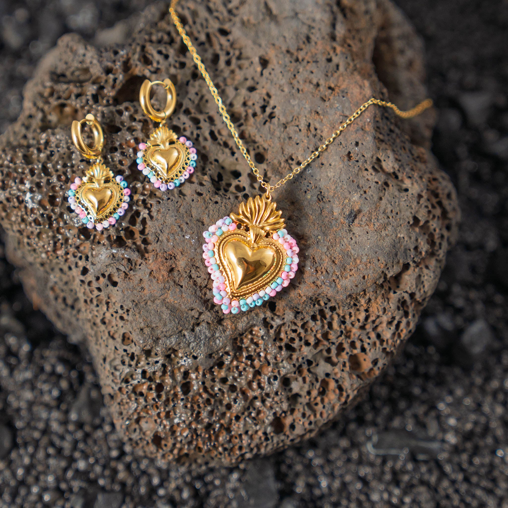 collana cuore perline