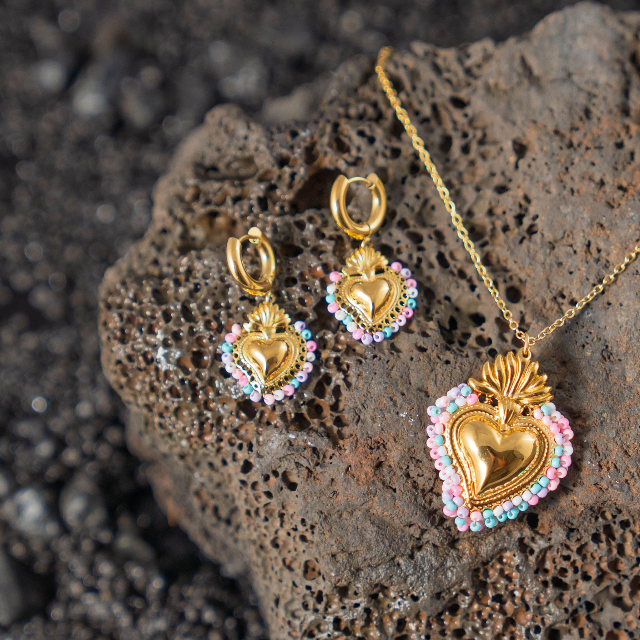 Set cuore perline